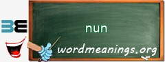 WordMeaning blackboard for nun